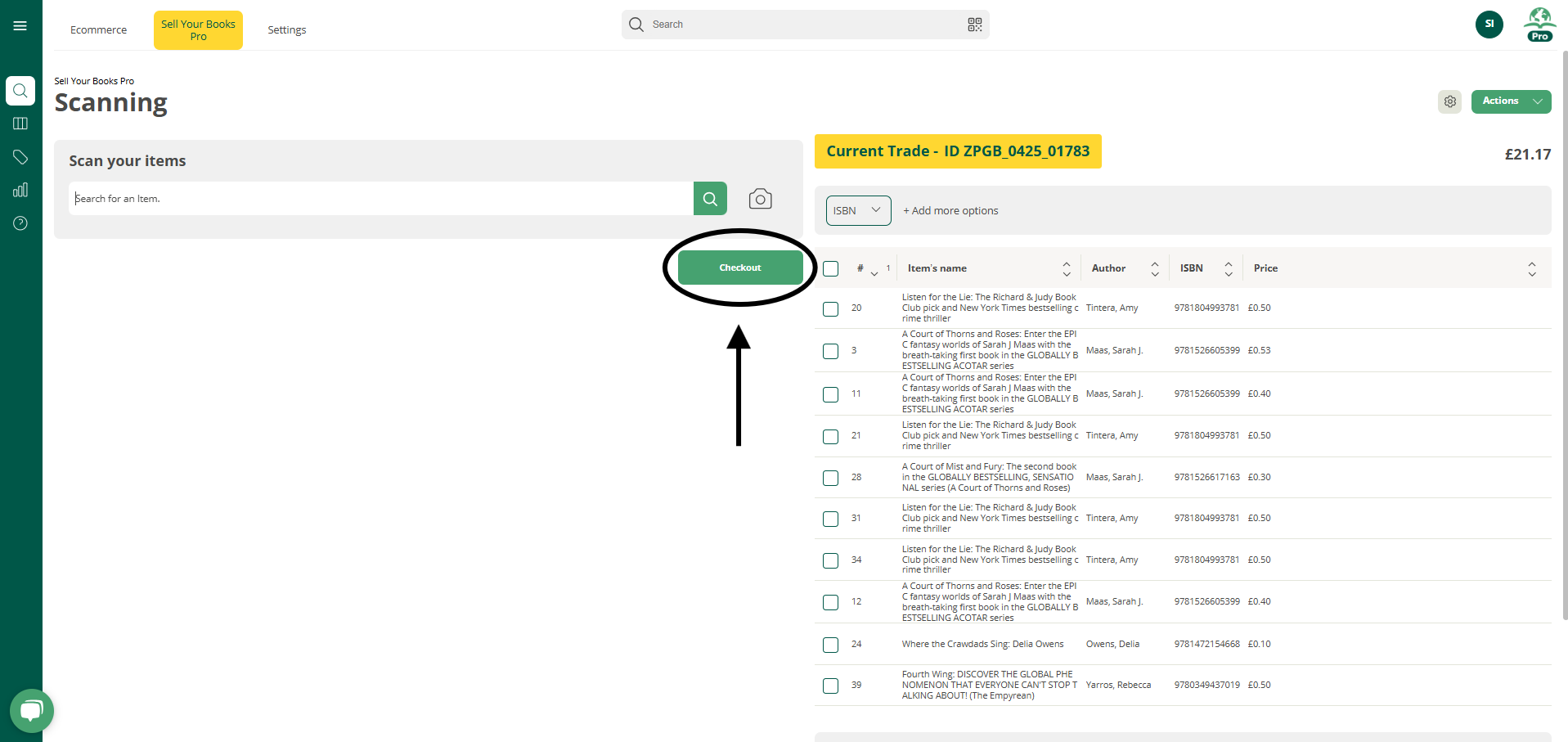 Checkout button Checkout button